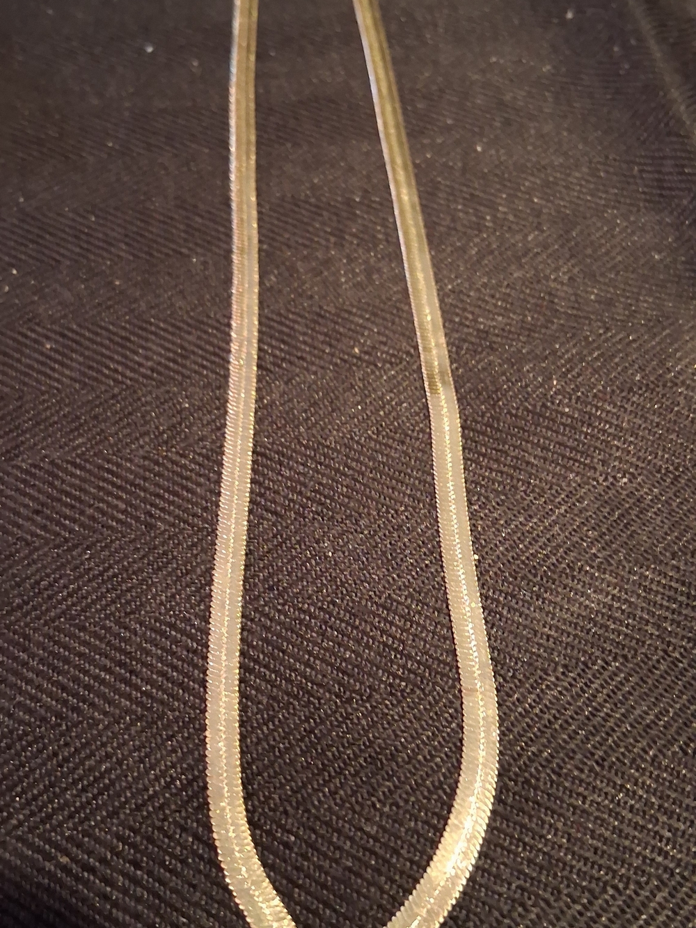 Gold Tone Herringbone Chain Necklace - Women